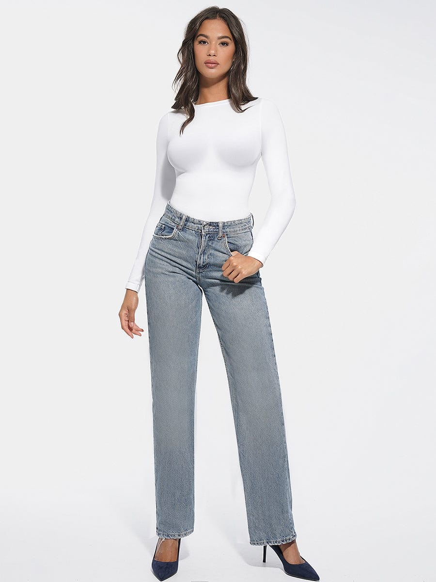 Round Neck Snap Crotch Bodysuit