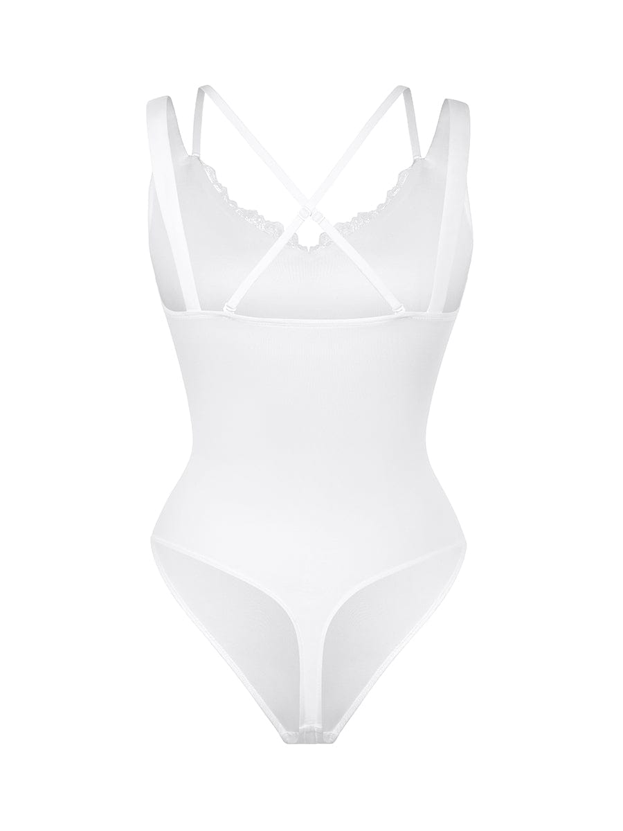 Lace V-Neck T-Back Waist  Bodysuit