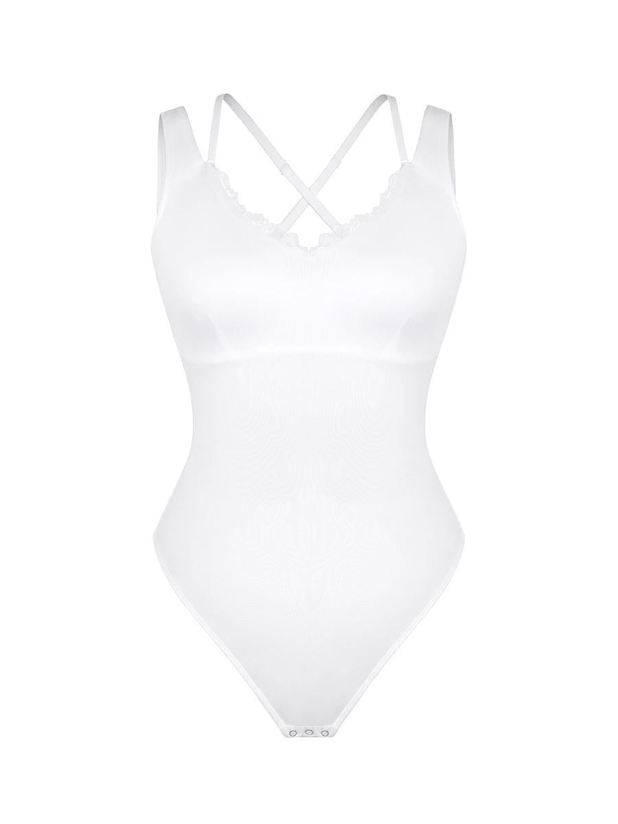 Lace V-Neck T-Back Waist  Bodysuit