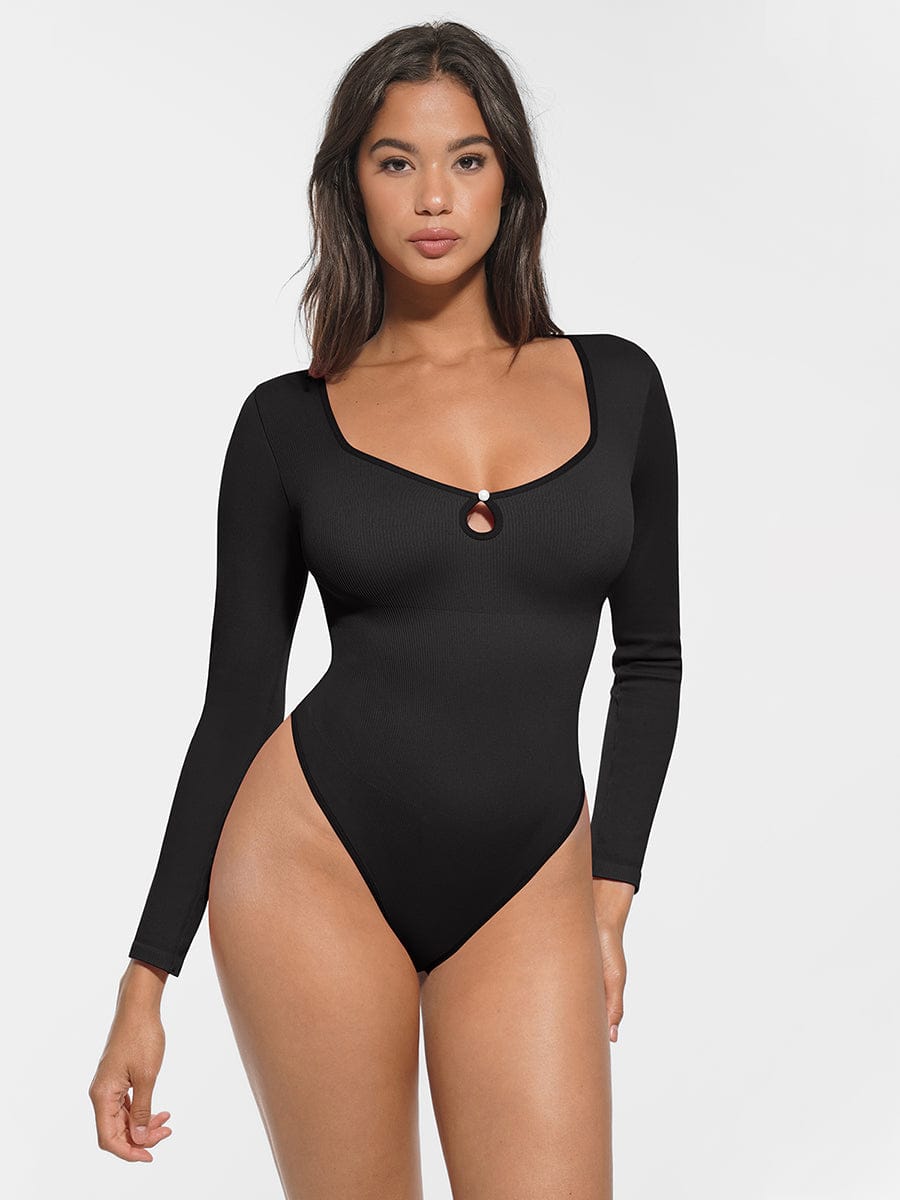 Seamless Scoop Neck Waist Thong Bodysuit